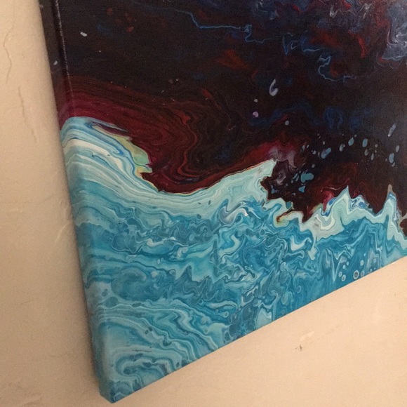 Glimpse of the Sea - Acrylic Pour on Canvas 16x20 - Picture 2 of 6